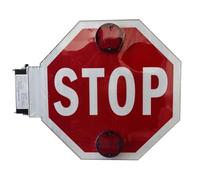 Stop Sign For School Bus， LED Blinking Reflective Street Traffic Warning Sign Auto-Suction When Retracted