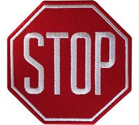 Stop Sign Patch Iron On Sew On Road Safety Embroidered Badge Embroidery Applique