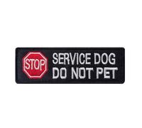 Stop Sign Service Dog Do Not Pet Patches, Hook and Loop Tactical Embroidered Patches, Working Dog Patches for Vest Harnesses Collars Leashes