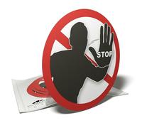 Stop Sign Stickers - No Access - Do Not Pass or Cross - 95mm Sign for Indoor or Outdoor Use - Pack of 6