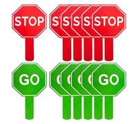 Stop Sign with Handle - 10 Pedestrian Crossing | Double-Sided Waterproof Paddle for School Safety Traffic Control Decor