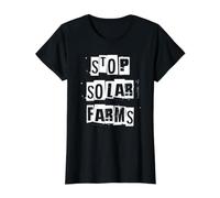 Stop Solar Farms Value Graphic T-Shirt, Women, Black, M