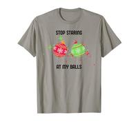 Stop Staring at My Balls Adult Humor Dirty Christmas Funny T-Shirt