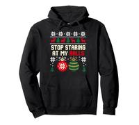 Stop Staring At My Balls Funny Men's Inappropriate Christmas Pullover Hoodie
