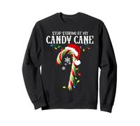 Stop Staring At My Candy Cane Santa Christmas Couples Love Sweatshirt