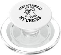 Stop Staring At My Chicks Funny Rooster Vintage Farm Farmer PopSockets PopGrip for MagSafe