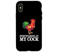 Stop Staring At My Cock - Funny Rooster Chicken Lover Case for iPhone X/XS
