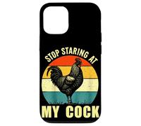 Stop Staring At My Cock Rooster Inappropriate Rude Joke Men Case for iPhone 12/12 Pro