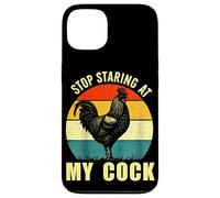 Stop Staring At My Cock Rooster Inappropriate Rude Joke Men Case for iPhone 13