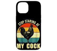 Stop Staring At My Cock Rooster Inappropriate Rude Joke Men Case for iPhone 14