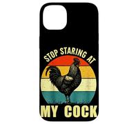 Stop Staring At My Cock Rooster Inappropriate Rude Joke Men Case for iPhone 14 Plus