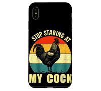 Stop Staring At My Cock Rooster Inappropriate Rude Joke Men Case for iPhone XS Max