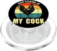 Stop Staring At My Cock Rooster Inappropriate Rude Joke Men PopSockets PopGrip for MagSafe