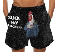 Stop Staring at My Cock Shorts Funny Rooster Pattern Summer Bottom Spoof Digital Printing Shorts