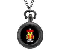 Stop Staring at My Package Vintage Pocket Watch Alloy Pendant Watches Necklace Gift for Men Women Black-Style