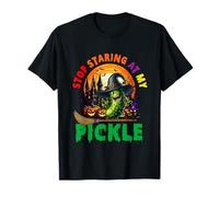 Stop Staring At My Pickle Halloween Witch Sarcastic Adult T-Shirt