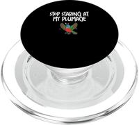 Stop Staring At My Plumage Funny Painted Bunting For Birders PopSockets PopGrip for MagSafe