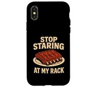 Stop Staring At My Rack Funny BBQ Grilling Pit Meat Smoker Case for iPhone X/XS