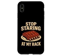 Stop Staring At My Rack Funny BBQ Grilling Pit Meat Smoker Case for iPhone XS Max