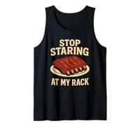 Stop Staring At My Rack Funny BBQ Grilling Pit Meat Smoker Tank Top