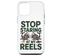 Stop Staring at My Reels Funny Womens Fishing Angler Case for iPhone 12/12 Pro