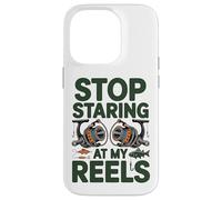 Stop Staring at My Reels Funny Womens Fishing Angler Case for iPhone 14 Pro