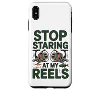 Stop Staring at My Reels Funny Womens Fishing Angler Case for iPhone XS Max