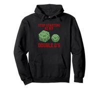 Stop Starting At My Double Ds Green Dice Pun Pullover Hoodie