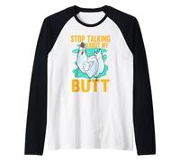 Stop Talking About My Butt Poultry Farm Animals Chicken Raglan Baseball Tee