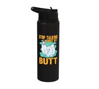 Stop Talking About My Butt Poultry Farm Animals Chicken Stainless Steel Insulated Water Bottle