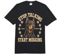 Stop Talking Start Mogging Doberman Dog Meme Comfort Colors Adult Heavyweight T-Shirt