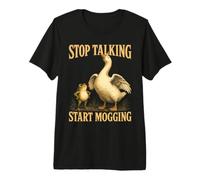 Stop Talking Start Mogging Goose Frog Vintage Premium T-Shirt