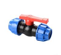 Stop Tap Valve, 20Mm 25Mm 32Mm, For PE Ball Valve Water Pipe Compression Fit Value Tap, Black+blue(32mm)
