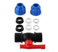 Stop Tap Valve 20mm 25mm 32mm PE Ball Valve Water Pipe Compression End Fitting for Irrigation Systems, Black and Blue, High-Quality Plastic, Leak-Proof Connection, for PE/PVC/PPR Pipes(20mm)