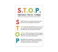 Stop Technology to Relieve Stress And Anxiety Mental Health Poster Calm Down Canvas Poster Wall Art Decor Print Picture Paintings for Living Room Bedroom Decoration 16x24inch(40x60cm)