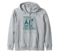 Stop the AI Data Centers Tech Zip Hoodie