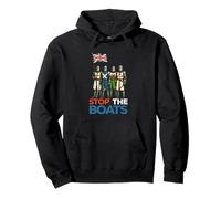 Stop The Boats, medieval Knights Union Jack British Flag Pullover Hoodie