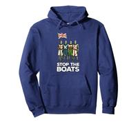 Stop The Boats UK Union Jack British Flag Pullover Hoodie
