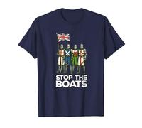 Stop The Boats UK Union Jack British Flag T-Shirt