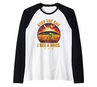 Stop The Car I See A Rock Sarcastic T-Rex Asteroid Dinosaur Raglan Baseball Tee