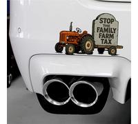 Stop The Family Farm Tax Sticker - Bold Protest Decal for Trucks, Tractors, Windows