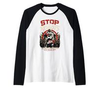Stop The Robots AI Resistance Reclaim Future Rebel Raglan Baseball Tee