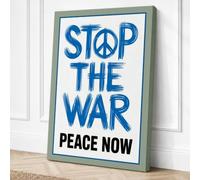 Stop The War Typography Canvas Wall Art Print 18x12 Inch (46 x 30 cm)