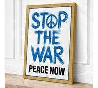 Stop The War Typography Canvas Wall Art Print 36x24 Inch (91 x 61 cm)