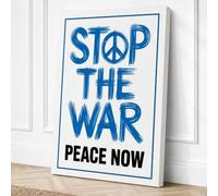 Stop The War Typography Canvas Wall Art Print 36x24 Inch (91 x 61 cm)