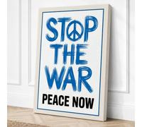 Stop The War Typography Canvas Wall Art Print 36x24 Inch (91 x 61 cm)