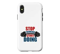 Stop Thinking Start Doing Barbell Motivation Case for iPhone X/XS