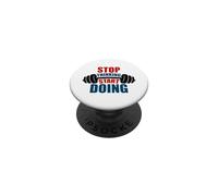 Stop Thinking Start Doing Barbell Motivation PopSockets Adhesive PopGrip