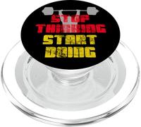 Stop Thinking Start Doing Motivational Workout Graphic PopSockets PopGrip for MagSafe
