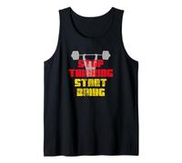 Stop Thinking Start Doing Motivational Workout Graphic Tank Top